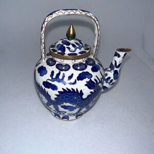 Blue and White Dragon Teapot